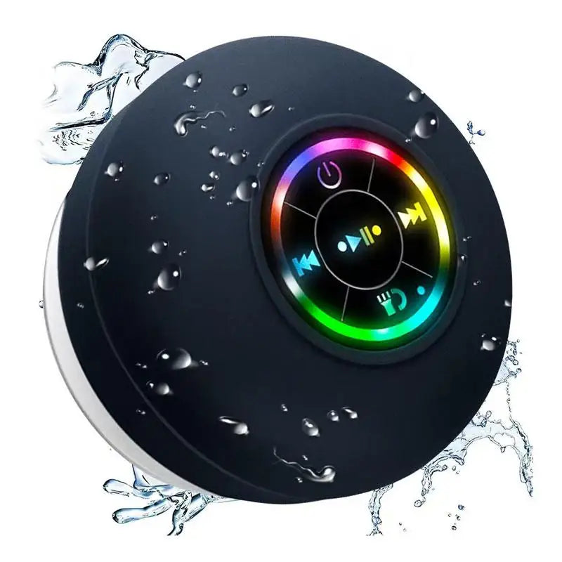 Portable Bluetooth Audio Ipx4 Waterproof Led Lights Bathroom Outdoor Large Suction Cup Can Be Adsorbed Wall Speaker